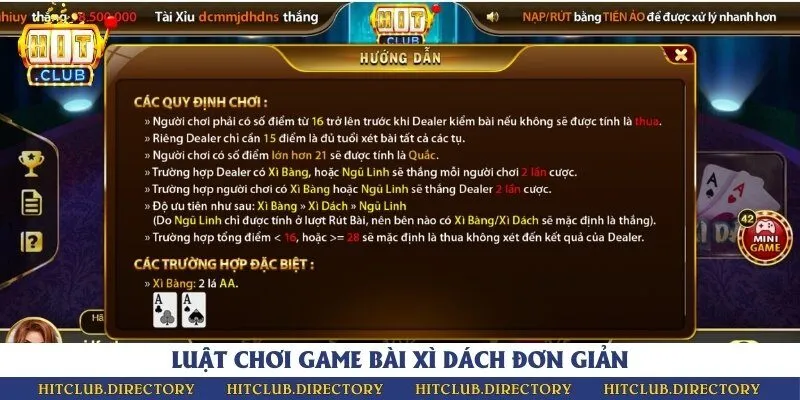 Chi tiết luật chơi game bài xì dách mới nhất